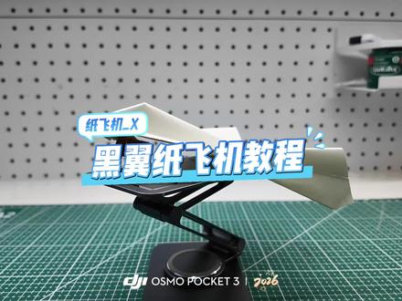 【教程】一张纸的魔力:折出能自动回旋的赛博黑翼纸飞机,帅到没朋友!~#折纸 #纸飞机 #手工制作 #不愧是我
