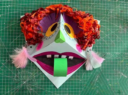 一张纸就可以做出的好看面具,小学美术手工,六面怪脸#小学美术 #幼儿手工