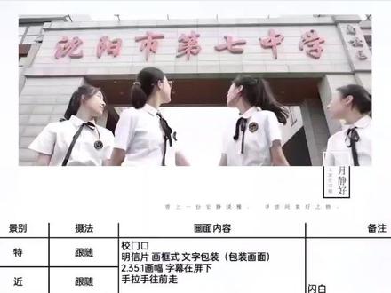 给大家分享一个#毕业季微电影 拍摄分镜头脚本。#摄影师#单反教程 #小学毕业照 #毕业季培训 #一佳摄影毕业季