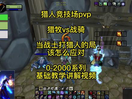 猎牧VS战骑,猎人被战士打的局怎么应对,0-2000系列,基础教学讲解视频, #魔兽世界pvp #猎牧 #魔兽世界怀旧服