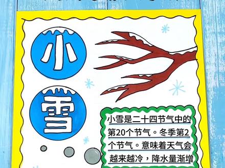 迎冬小雪至,应节晚虹藏,小雪节气到了,一起来画简单好看的小雪手抄报绘画#小雪手抄报 #小雪主题画 #小雪绘画 #节气手抄报 #小雪