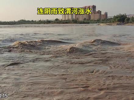 雨季持续,致渭河水位不降。