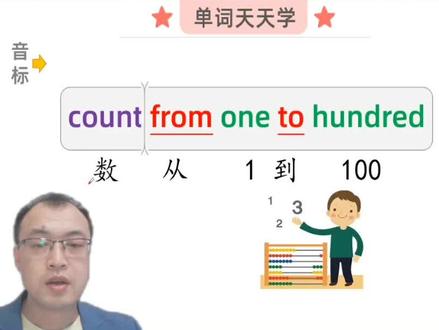 英语单词入门,count from one to hundred #英语单词