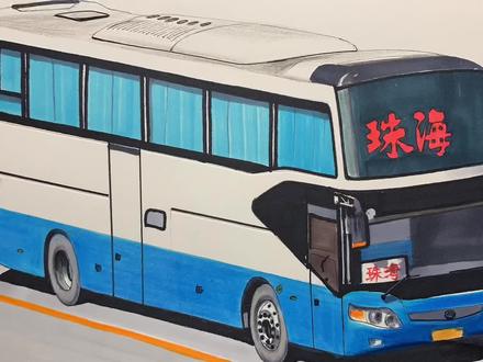 画一辆经典宇通长途大巴车 #画画 #巴士迷 #客车