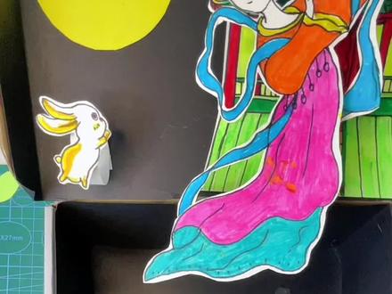 你家的鞋盒还没扔吧?赶紧拿来做中秋立体画啦!#创意儿童美术 #中秋节手工制作 #创意手工 #画画