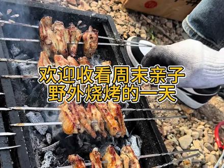 就是要开心,就是要折腾!!!这个鸡翅真的好吃!#河边露营烧烤 #周末露营野餐 #周末