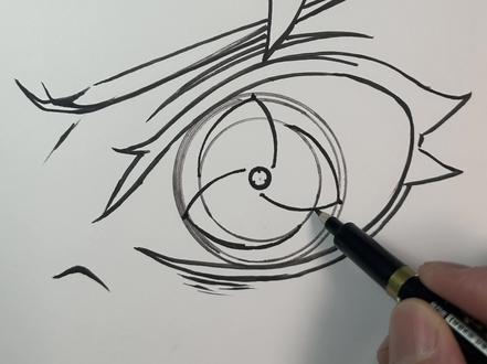 粉丝想看的宇智波光写轮眼简单画法技巧,画起来其实很简单! #手绘 #绘画过程 #写轮眼 #万花筒写轮眼 #跟着抖音学画画