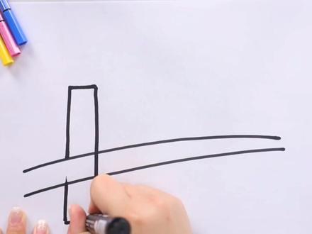 ##长江大桥,小朋友们你们心中的长江大桥是什么样的呢?动手画一画吧!