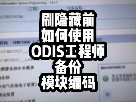 如果你用5054和ODIS工程师刷隐藏,刷之前一定不要忘了这一步,用ODIS工程师备份编码#odis #刷隐藏