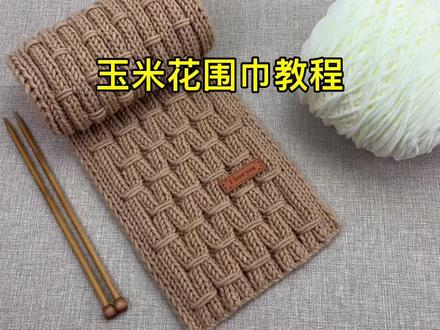 玉米花围巾教程,新手零基础完整版织围巾教程全过程慢动作,围巾编织教程#围巾教程 #编织围巾 #织围巾