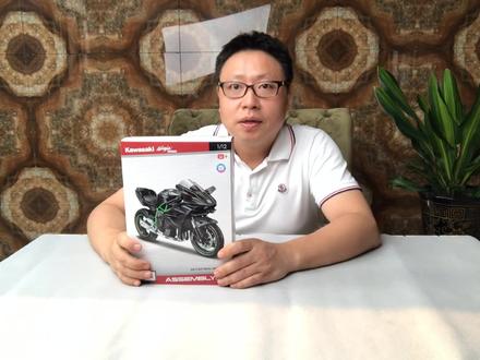川崎h2r拼装摩托车模型,一起来diy组装吧!#摩托车模型 #川崎h2r