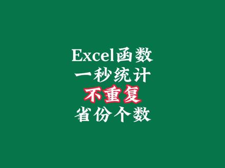 Excel函数一秒统计不重复省份个数#Excel #函数 #表格 #文员 #办公软件 @DOU+小助手