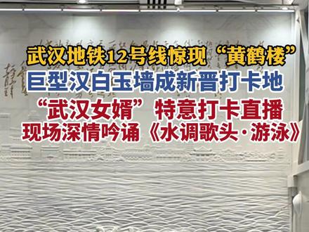 武汉地铁12号线惊现黄鹤楼!374块汉白玉艺术墙成新晋打卡地