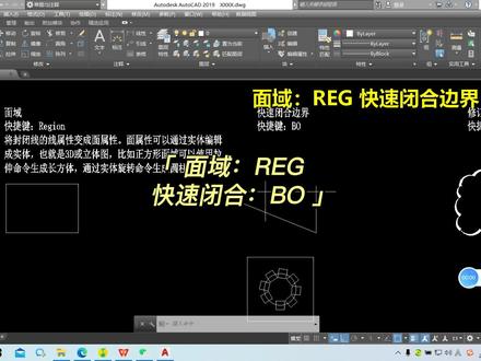 CAD基础 面域 REG 快速闭合 BO #cad教学 #cad画图 #室内设计培训 #施工图 软件是设计师表达想法的途径,一个个快捷键就像拼音字母,去组成字,去汇成话,告诉图纸对面的朋友。