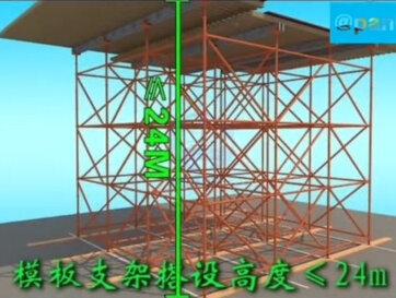 1、使用盘扣脚手架。搭设双排外脚手架时,高度不大干24m,大于24m时必须另外进行设计计算。相邻水平杆步距宜选用2m,立杆纵距宜选用1.5m或1.8m,不宜大于2.1m。
2、立杆。立杆底部应配置可调底座,ཨོཾ首层立杆宜采用不同长度的立杆交错布置ཨོཾ,错开立杆竖向距离大于等于500mm。
3、斜杆。沿架体外侧纵向,每5跨步每层应设置一根竖向斜杆,端跨的横向每层应设置竖向斜杆。
4、连墙体。连墙件必须采用可承受,拉压荷载的刚性杆件。连墙件与脚手架及墙体应保持垂直。同一层连墙件应在同一平面,水平间距不应大于3跨,与主体结构外侧面距离小于等于300毫米。