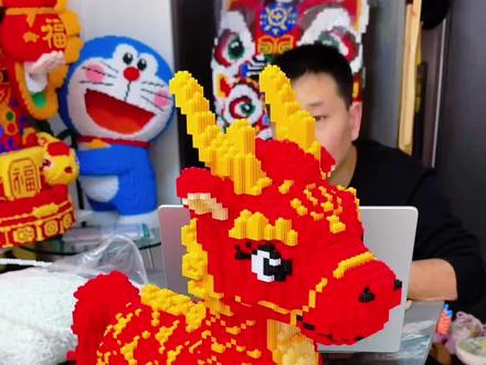 #积木#热门#马 马年就拼这个红色喜庆的小马🐎