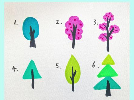 一分钟学会画树 一分钟学会画九种不同形态的树超简单教程~#手绘教程 #零基础学画画 #教你学画画