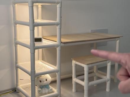 我用水管做了个书桌 #抖音精选宠粉福利 #2025年度精选内容盘点 #手工diy 用水管改造#书桌 #宝藏生活家企划