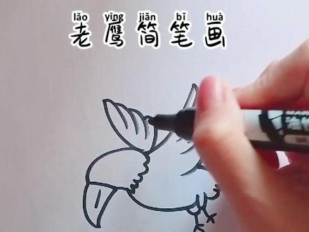 一学就会,老鹰简笔画#画画 #手绘
