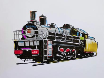 蒸汽式老火车来啦!🚞🚞🚞🚞简单好看赶紧试试吧 #蒸汽火车 #画火车 #画画 #画蒸汽火车