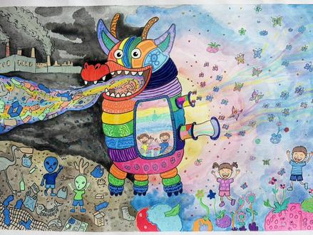 Vancy 小朋友画的《彩虹🌈垃圾分类》获一等奖#画画 #绘画比赛 #画画其实很简单 #绘画比赛一等奖 #画画手绘