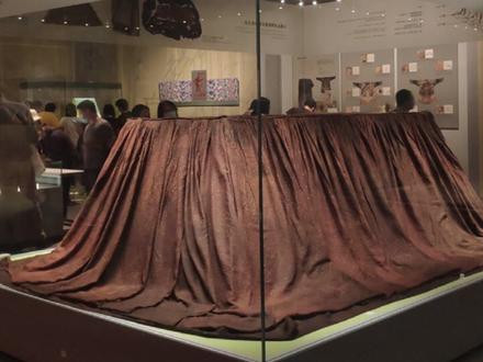 荒帷的主体为丝织品,即罩于棺框上的素锦类织物。最大的荒帷在此