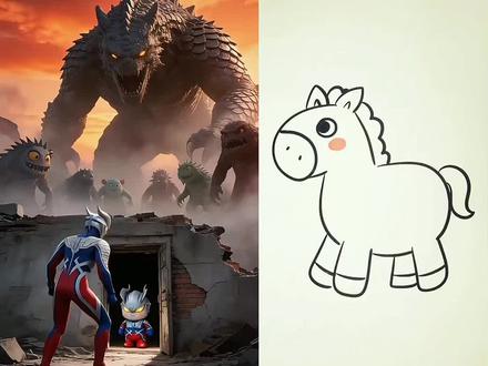 #少儿看的动画片 #创作者中心 #创作灵感 奥特曼打怪兽。 儿童简笔画。