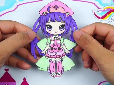 虚拟歌姬纸娃娃手工,兔眠莉音卡通手绘教程