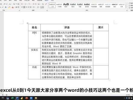 2个Word小技巧:插入图片表格不变形,超宽单元格将姓名居中