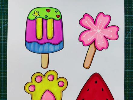 四种冰棒的画法你喜欢哪一种?#一起学画画 #简笔画 #跟着抖音学画画 #创意美术 #幼儿简单绘画教程
