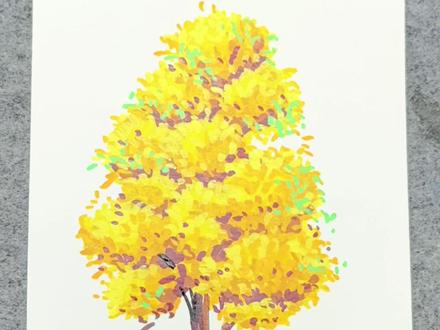 所你的手学会了没有??回答我!!#学画画 #丙烯马克笔 #丙烯马克笔绘画 #一起学画画 #银杏叶绘画作品