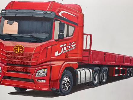 手绘解放JH6半挂牵引车,可以吧