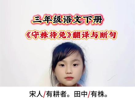 三年级语文下册 第二单元课文《守株待兔》翻译与断句#小学语文 #语文知识点 #语文知识分享 #守株待兔翻译