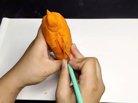 鸟类雕刻作品的设计与制作 #食品雕刻 #食品雕刻教学 #文一刀食雕 #文一刀食品雕刻