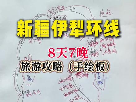 新疆伊犁环线8天7晚旅游,手绘板攻略 #新疆旅游攻略 #新疆 #那拉提 #伊犁环线 #手绘攻略