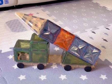 磁力片100种搭法(100/73)导弹车#磁力片 #磁力片拼图大全教程 #磁力片搭建 #磁力片玩法 #磁力片积木