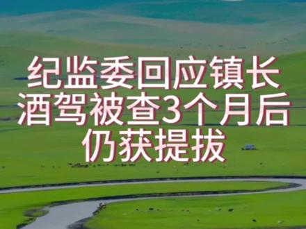 当地纪监委回应:镇长酒驾被查3个月后仍然被提拔。