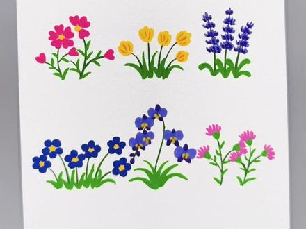 九种小花花的画法, 简单好看,一学就会。#小花朵绘画 #一学就会 #春天的小花花 #一起学画画
