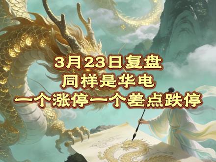 3月23日复盘 同样是华电
一个涨停一个差点跌停
#股票 #行情分析 #财经 #华电能源 #协鑫能科