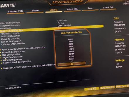 技嘉B550 DS3H核显设置2G显存教程~