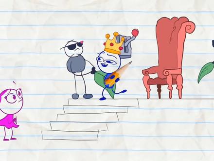 小蓝自画王国和铅笔大哥对战,会发生什么呢?谁会获得最终的胜利 #动画