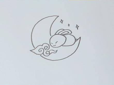 中秋手抄报素材之玉兔。#简笔画 #画画