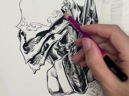 从DNA开始画始皇帝嬴政✏️ #速写 #动漫手绘 #终末的女武神角色pose大赏 #美术生 #秦始皇