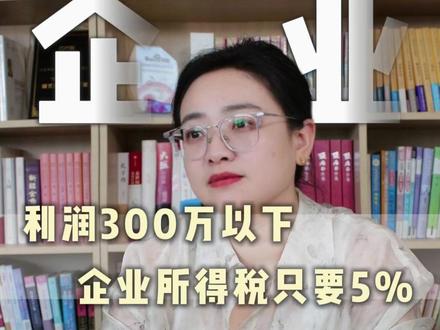 利润 300 万以下,企业所得税只要 5% #财税知识 #老板财税思维 #所得税 #财税咨询