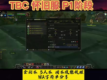 #魔兽世界 #魔兽世界怀旧服 魔兽世界怀旧服TBC P1阶段 全副本 5人本团本 小怪BOSS技能提醒WA