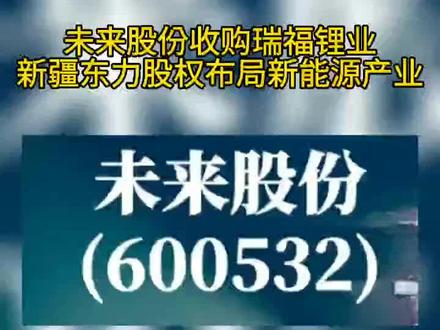 未来股份收购瑞福锂业、新疆东力股权布局新能源产业#新能源