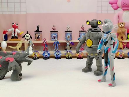 泽塔奥特曼阿尔法装甲打败怪兽,泽塔奥特曼黏土系列 #黏土手工 #手工 #泽塔奥特曼 #奥特曼 #赛文加