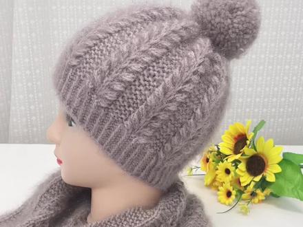 麦穗花帽子教程二#棒针编织 #松鼠绒帽子教程 #毛线帽