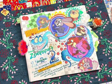 画画盖瑞·一条蛇 #手帐 #疯狂动物城 #丙烯马克笔 #手绘