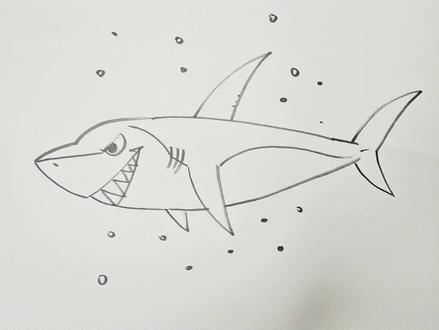 简笔画大白鲨#简笔画 #鲨鱼 #大白鲨 #画画 #美术 #教育 #动物